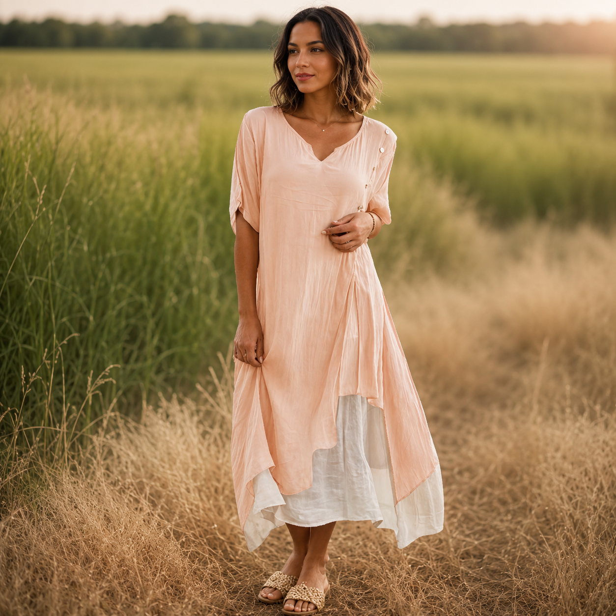 Aveline — Robe Maxi à Col V