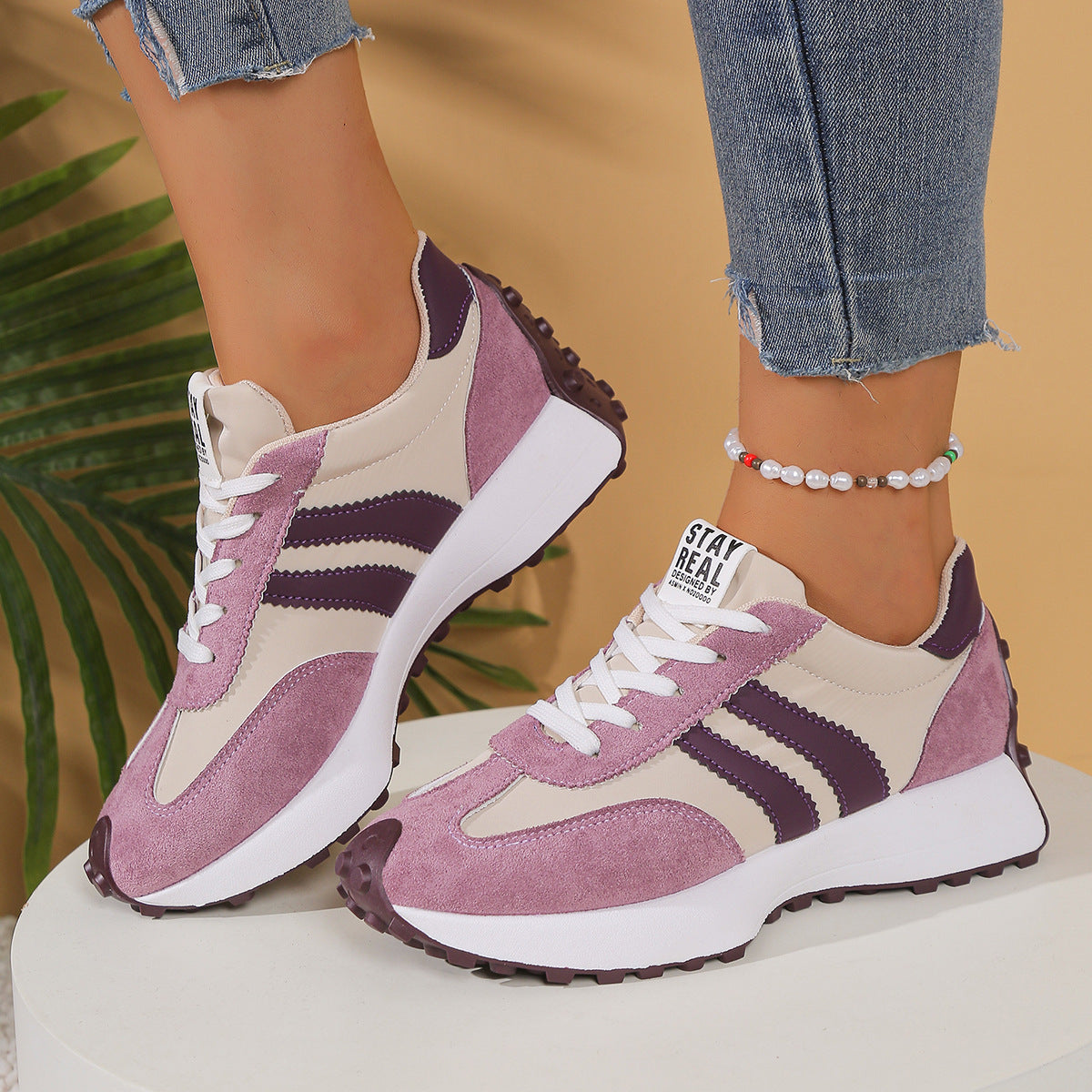 AZZY - Confortables Baskets Basses Décontractées pour Femmes