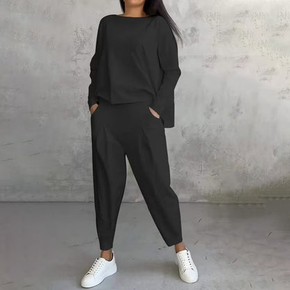 Cotonné — Ensemble Sweatshirt & Pantalon Asymétrique en Coton