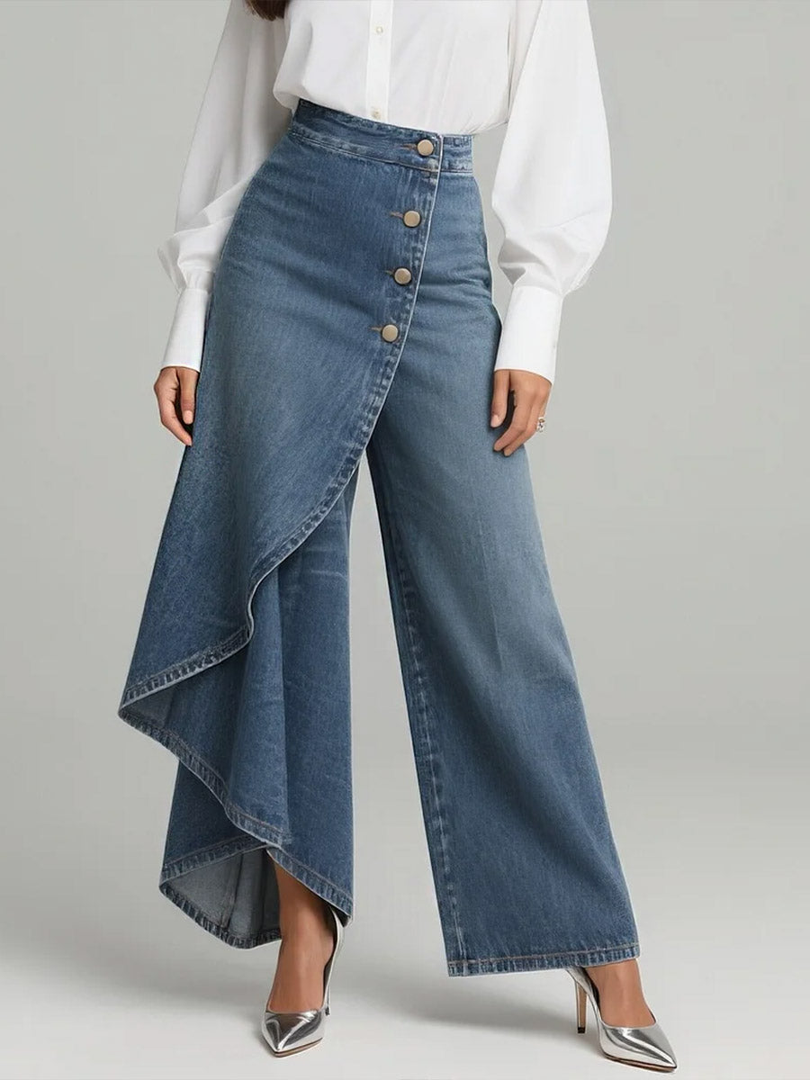 Jeans Femmes Taille Haute - Élégante Coupe Lâche