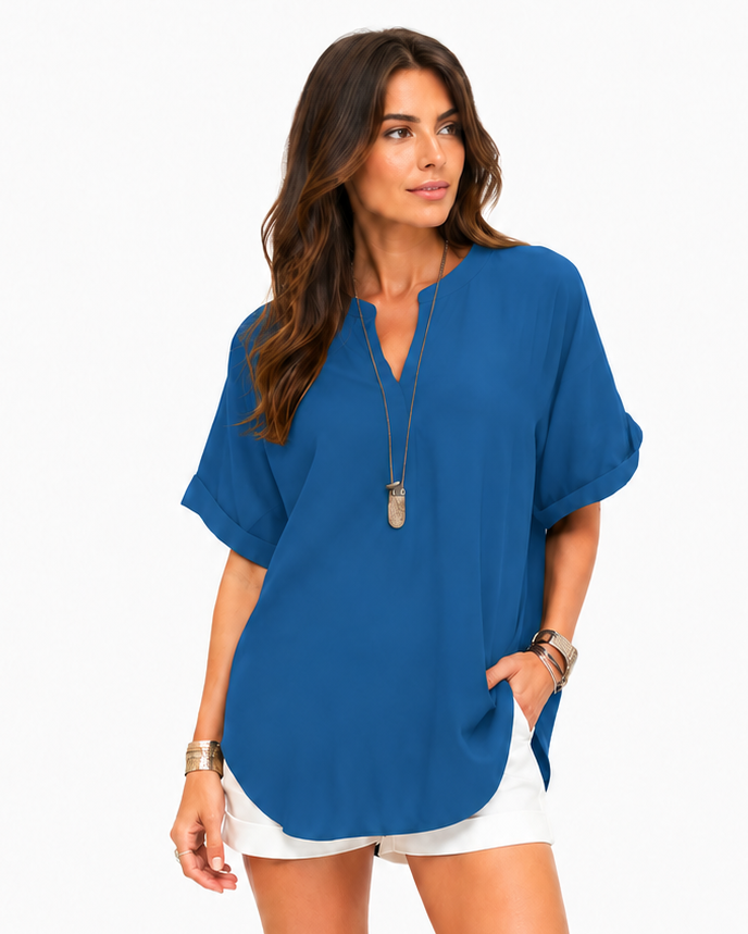 Shania — Chemise ample unie, style décontracté