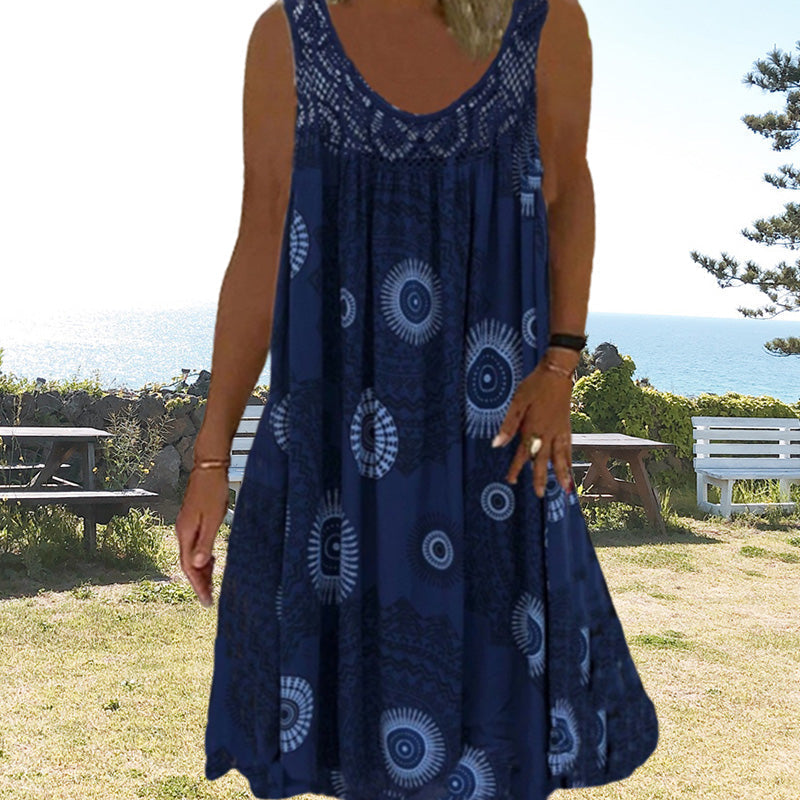 Isolde — Robe d'été sans manches imprimée