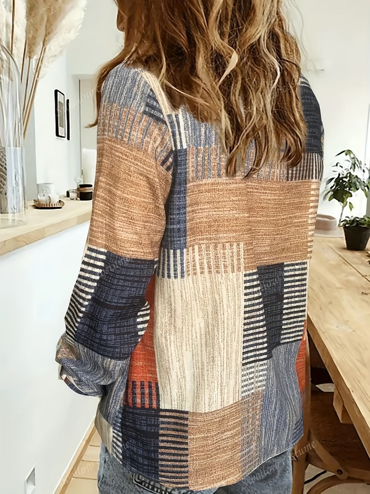 Blouse Color Block - Élégante Chemise Florale