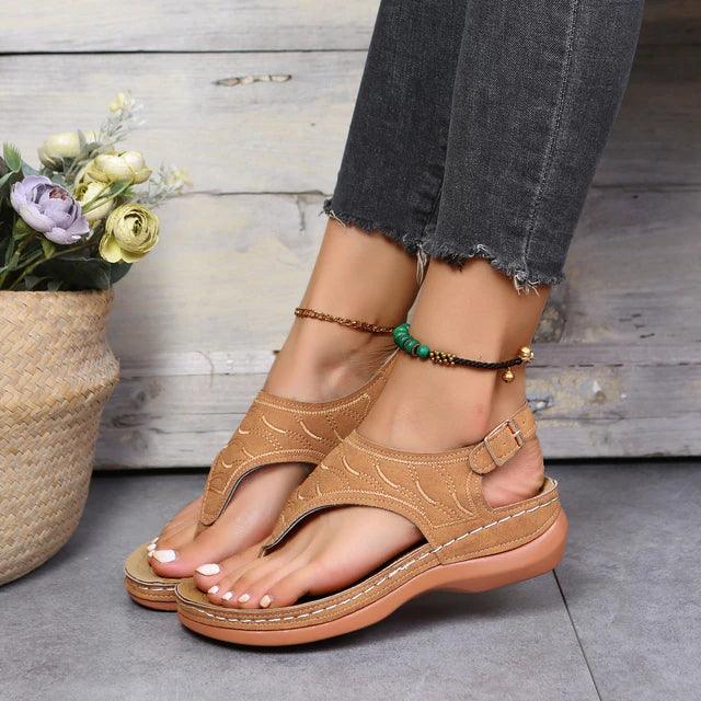 ComfortoFit - Élégantes Sandales Plates pour Femmes Oxford