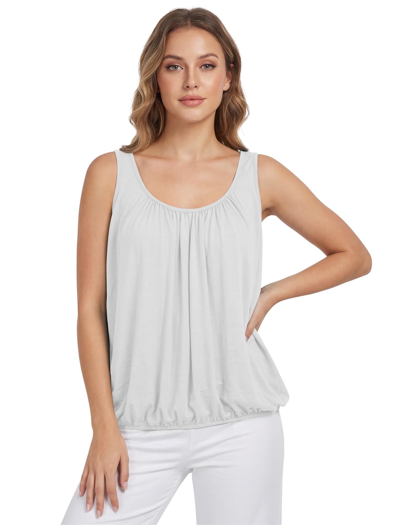 Élodie — Camisole Plissée Sans Manches Couleur