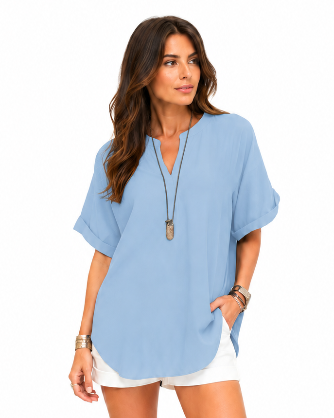 Shania — Chemise ample unie, style décontracté