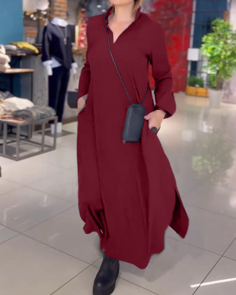 Robe longue, ample avec fentes latérales - Décontractée Robe droite