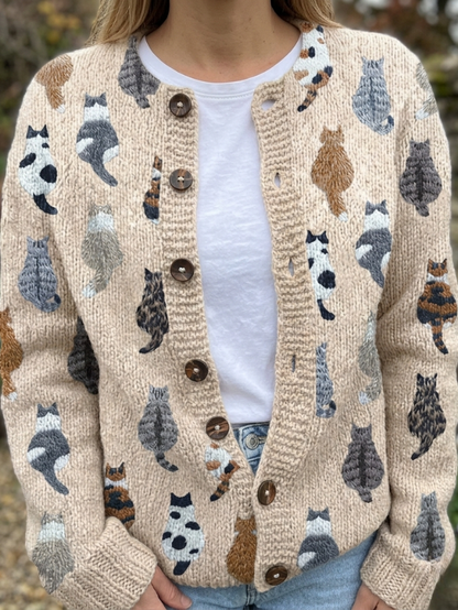 Bramley — Cardigan à Imprimé de Chat