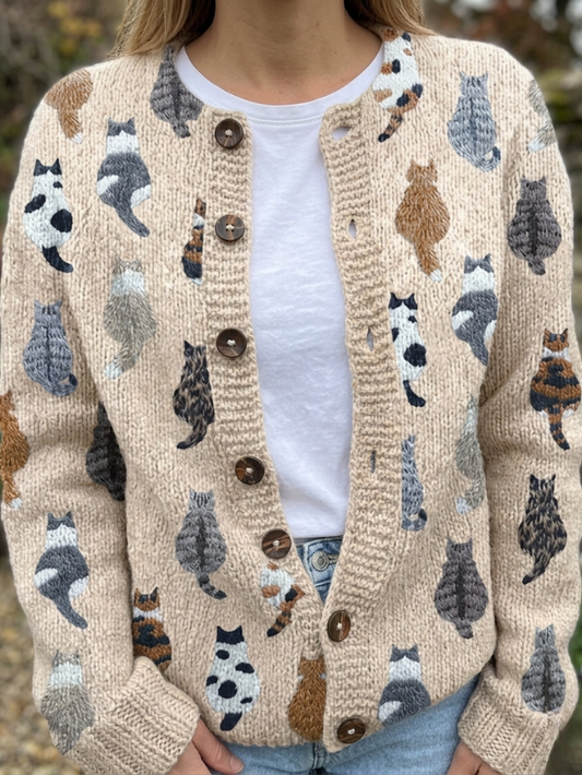 Bramley — Cardigan à Imprimé de Chat