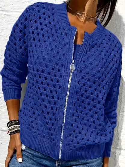 Solmaire — Gilet zippé en tricot creux