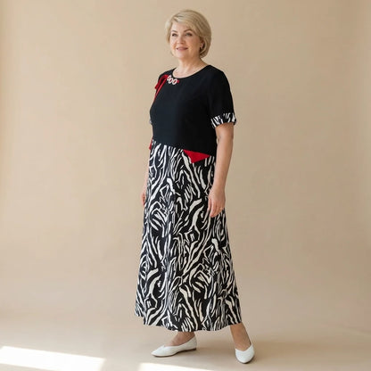 Vérane — Robe Patchwork Zébré Chic
