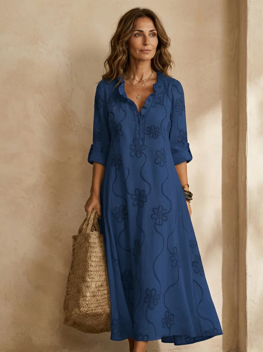 Sienna — Robe d'été à motif floral avec contrôle du ventre