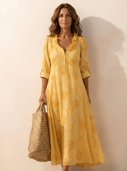Sienna — Robe d'été à motif floral avec contrôle du ventre