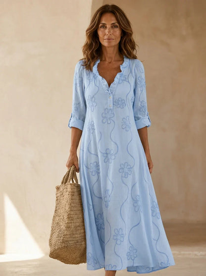 Sienna — Robe d'été à motif floral avec contrôle du ventre