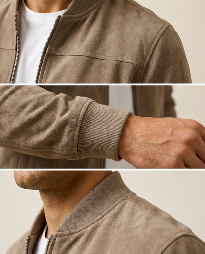 Adrian - Veste Bomber Douce en Suède Premium