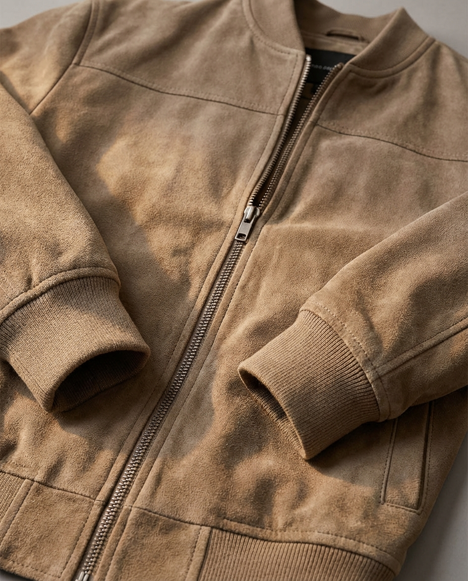 Adrian - Veste Bomber Douce en Suède Premium