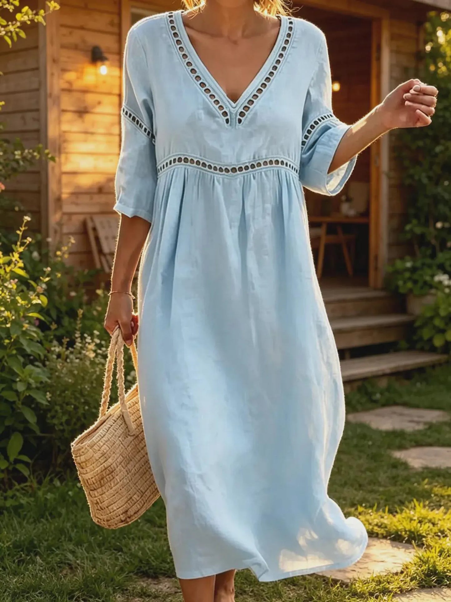 Daisy — Robe Décontractée Découpée Uni