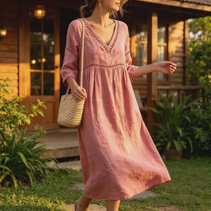 Daisy — Robe Décontractée Découpée Uni