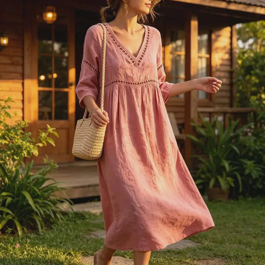 Daisy — Robe Décontractée Découpée Uni