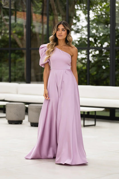 Gracelyn — Robe en satin à épaule unique