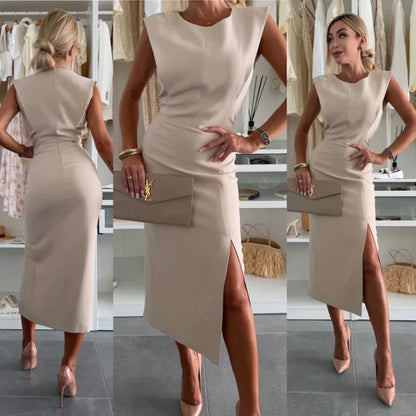 Robe — Robe Midi Ajustée Sans Manches