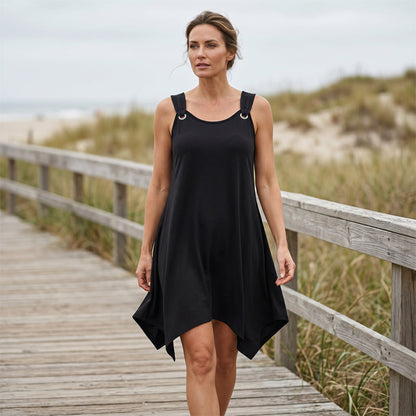 Verlynne — Robe sans manches avec ourlet asymétrique
