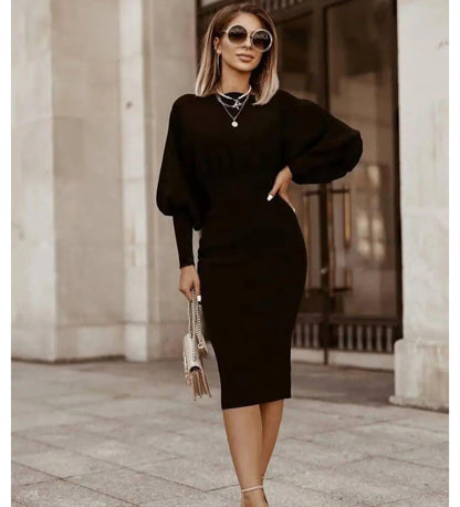 Vellamora — Robe décontractée à manches longues et taille marquée