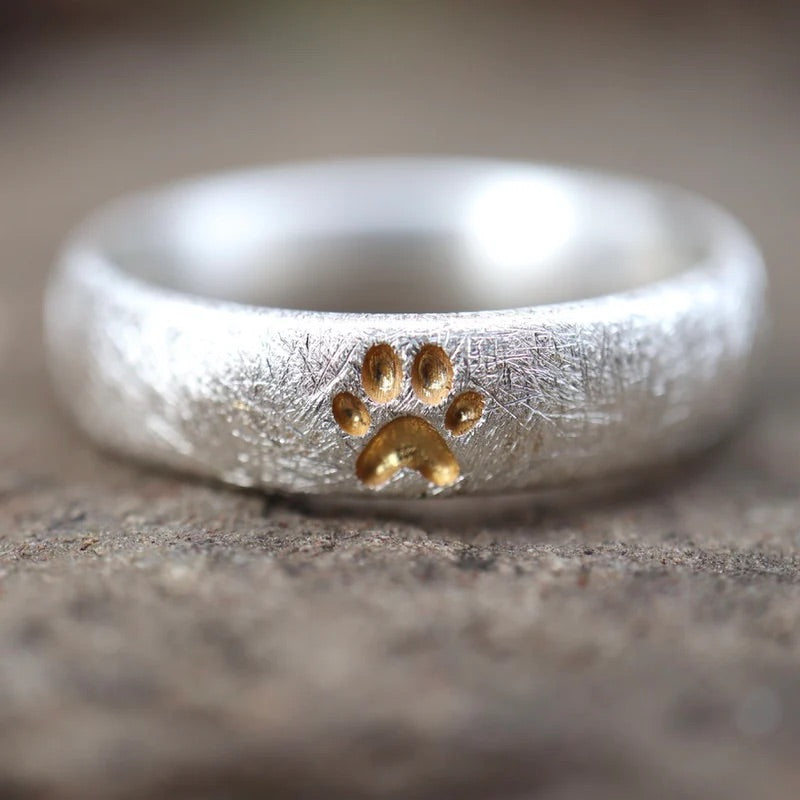 Malens — Bague en Argent avec Empreinte de Patte