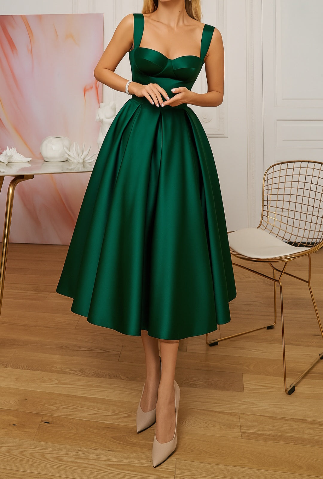 Marilyn — Robe en Taffetas Cintrée