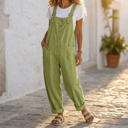 Elowen — Combinaison à coupe décontractée avec patte de boutonnage