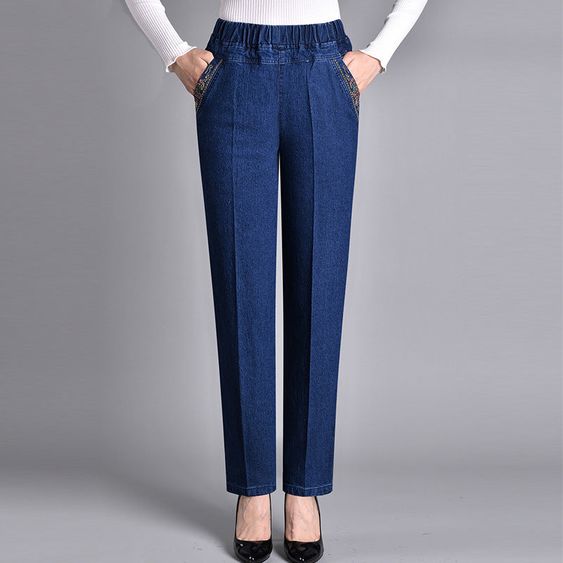 Céline — Jean Coupe Droite à Taille Élastique