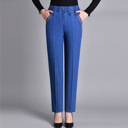 Céline — Jean Coupe Droite à Taille Élastique