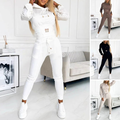 Souplesse — Ensemble Sweat à Capuche Ajusté et Jogging Taille Haute
