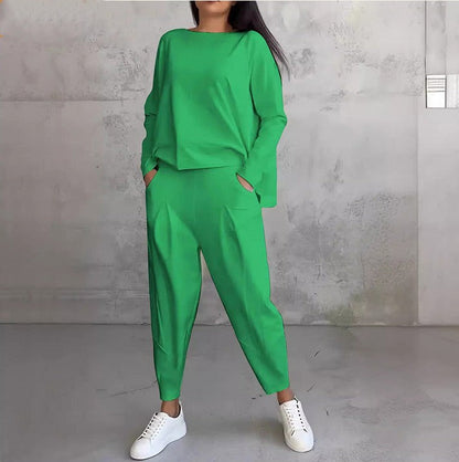 Vellorine — Ensemble haut à manches longues et pantalon à col rond