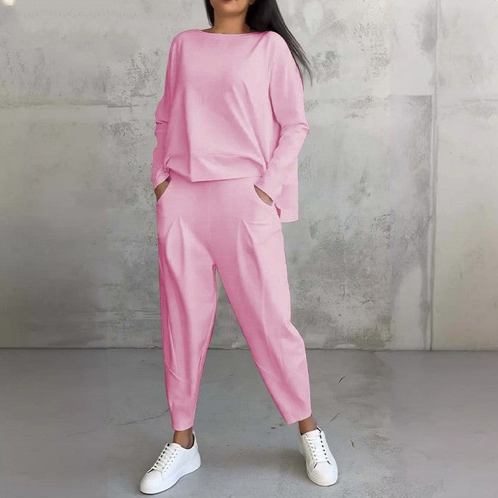 Vellorine — Ensemble haut à manches longues et pantalon à col rond