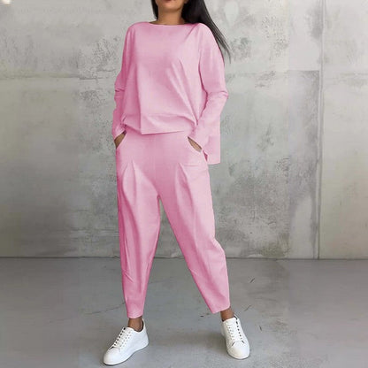 Vellorine — Ensemble haut à manches longues et pantalon à col rond