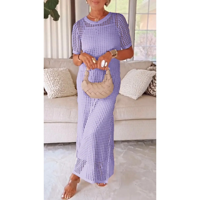Gloria — Ensemble de Robe Maxi à Découpes et Smocks