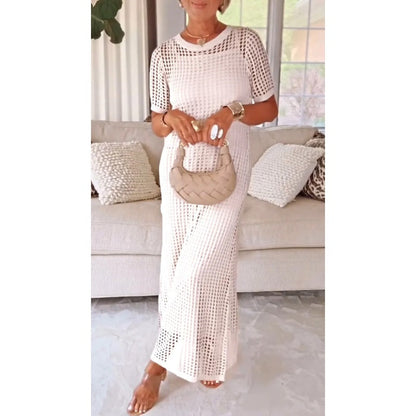 Gloria — Ensemble de Robe Maxi à Découpes et Smocks
