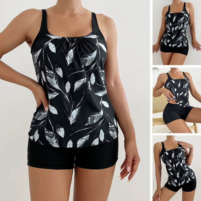 Marbella — Tankini Imprimé avec Short à Contrôle du Ventre