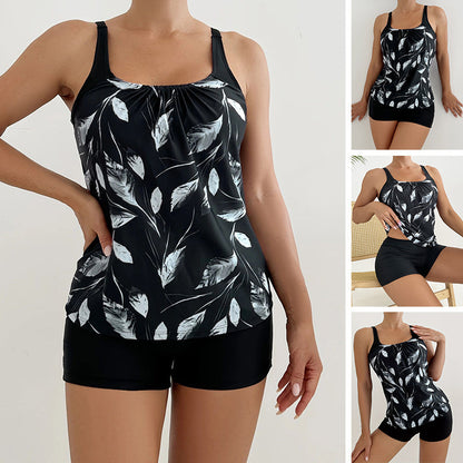Marbella — Tankini Imprimé avec Short à Contrôle du Ventre