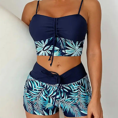 Marielune — Haut de bikini taille haute style short, deux pièces