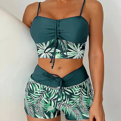 Marielune — Haut de bikini taille haute style short, deux pièces