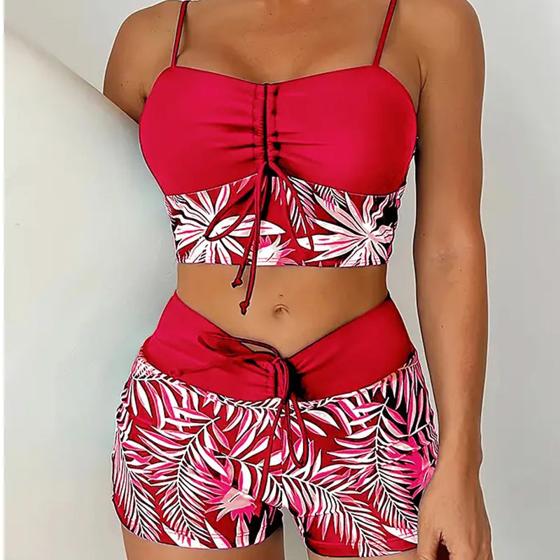 Marielune — Haut de bikini taille haute style short, deux pièces