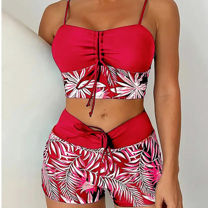 Marielune — Haut de bikini taille haute style short, deux pièces