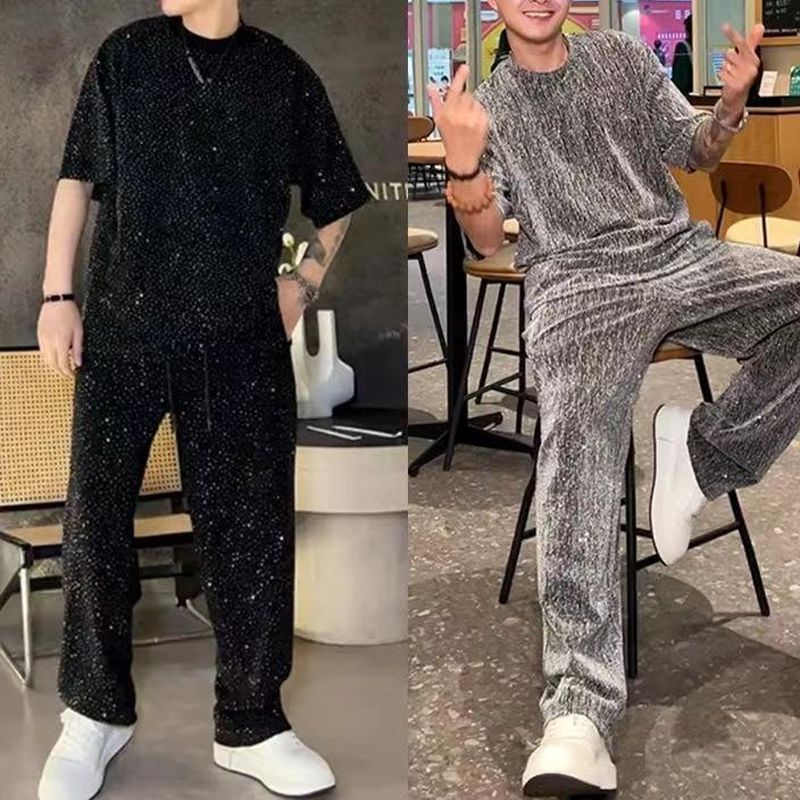 Corvellan — Ensemble à Deux Pièces à Manches Courtes et Pantalon Large