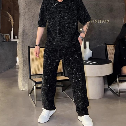 Corvellan — Ensemble à Deux Pièces à Manches Courtes et Pantalon Large