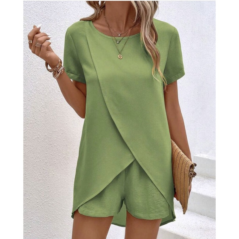 Vaelora — Ensemble Top Asymétrique & Shorts