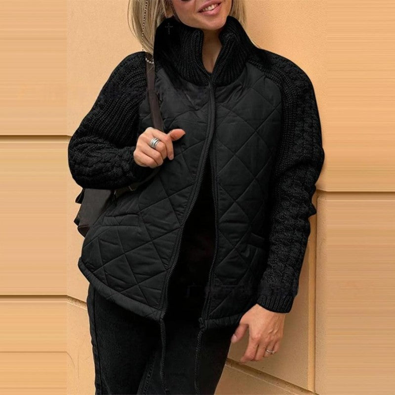 Marolina — Veste Puffer en Patchwork Tricoté
