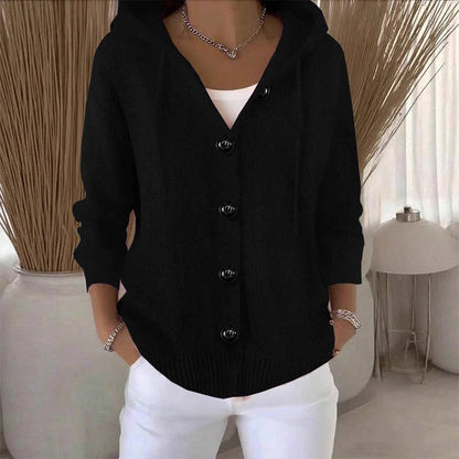 Linden — Cardigan en grosse maille avec capuche