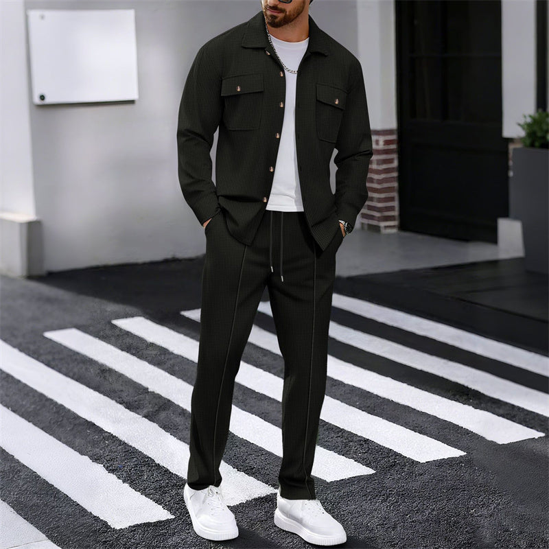 Maison — Ensemble Veste et Pantalon en Tricot Waffle